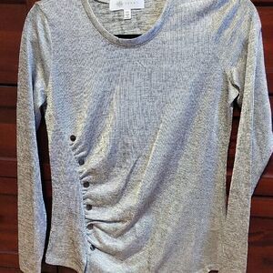 Fever Elegant Gray Long Sleeve Top